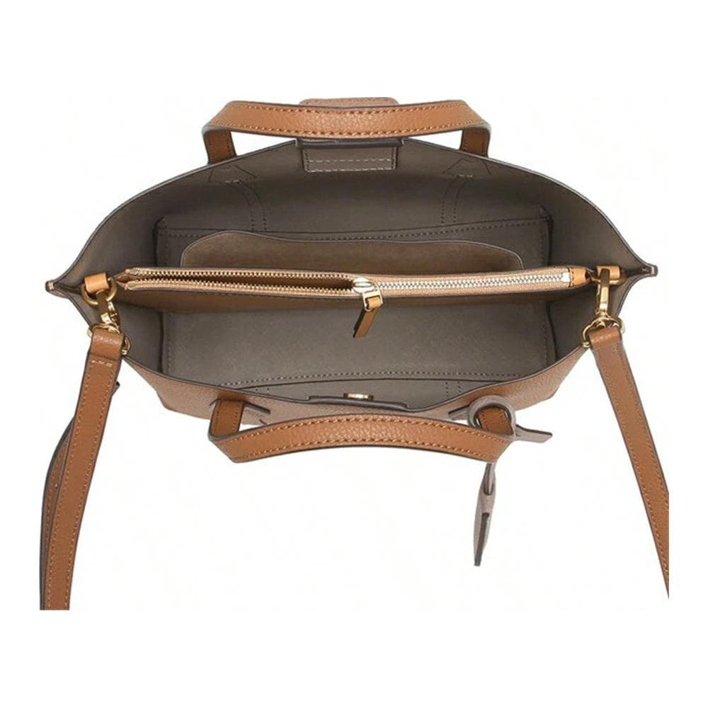 TORY BURCH Perry Кожаная большая сумка Сумка для покупок Сумка через плечо Сумка через плечо Малый размер Женская Коричневый