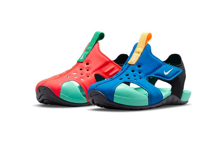 Nike Sunray Protect 2 BT Дышащие низкие туфли для малышей Синий Красный Зеленый Несоответствующие модели для младенцев и малышей