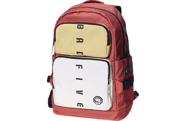 Рюкзак из ткани на подкладке, обычный унисекс, оранжевый/желтый/белый