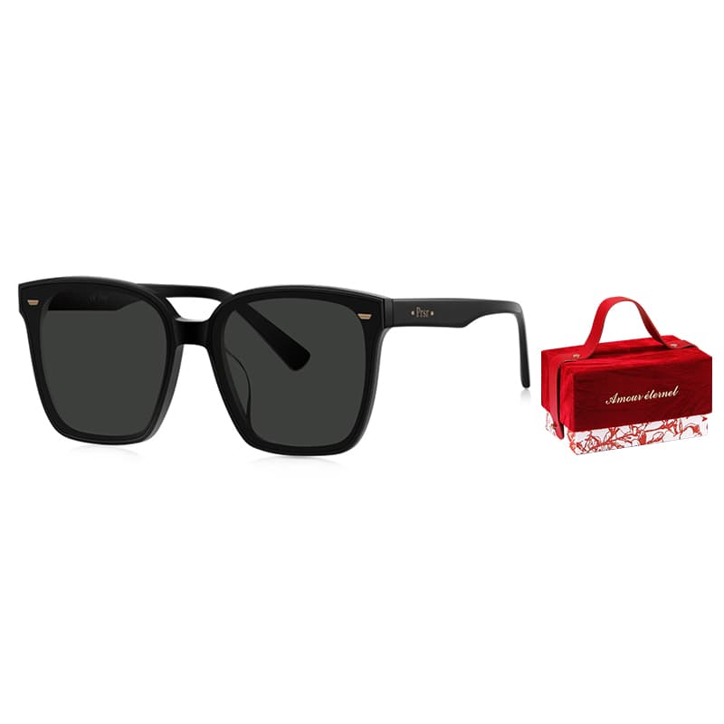 Prsr Plate Frame Square Sunglasses Unisex Black