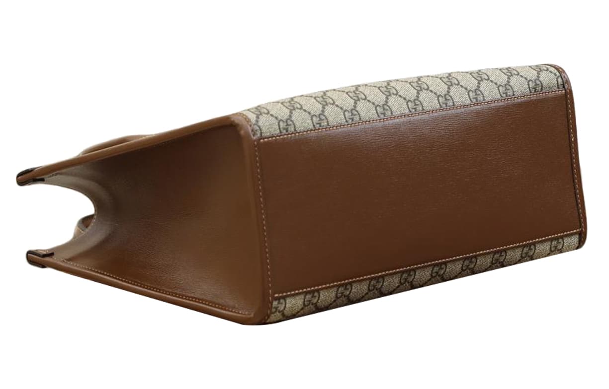 GUCCI Холст с кожаной сумкой Сумка для покупок Сумка через плечо Сумка маленького размера Унисекс Черный/Коричневый