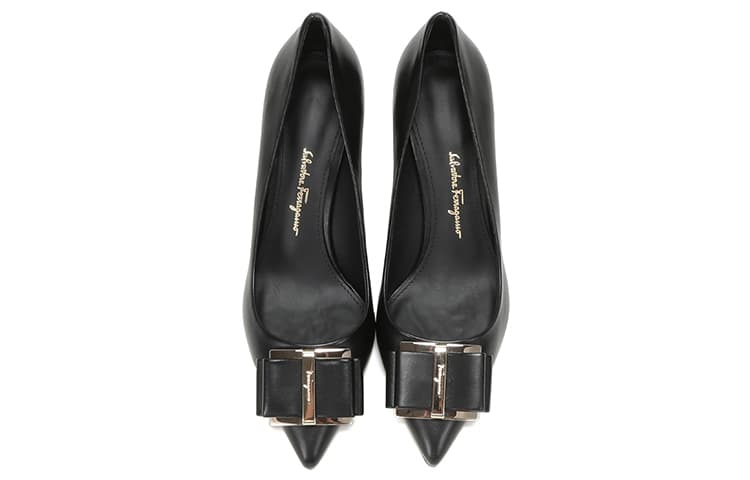 FERRAGAMO Pre-Owned Кожаные туфли с вырезом 75 мм и бантом Vara