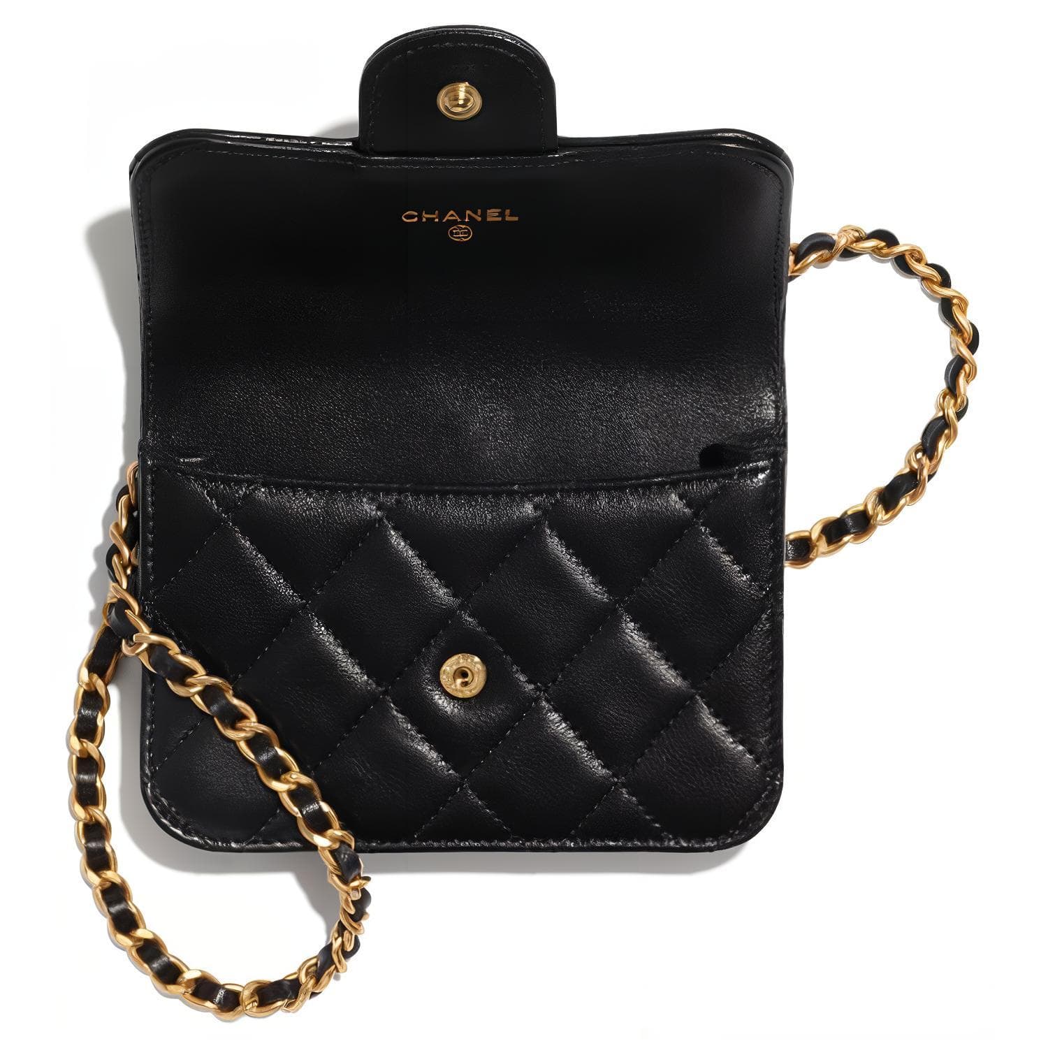 CHANEL Сумка с клапаном из овчины, сумка через плечо, сумка через плечо, мини-женская черная