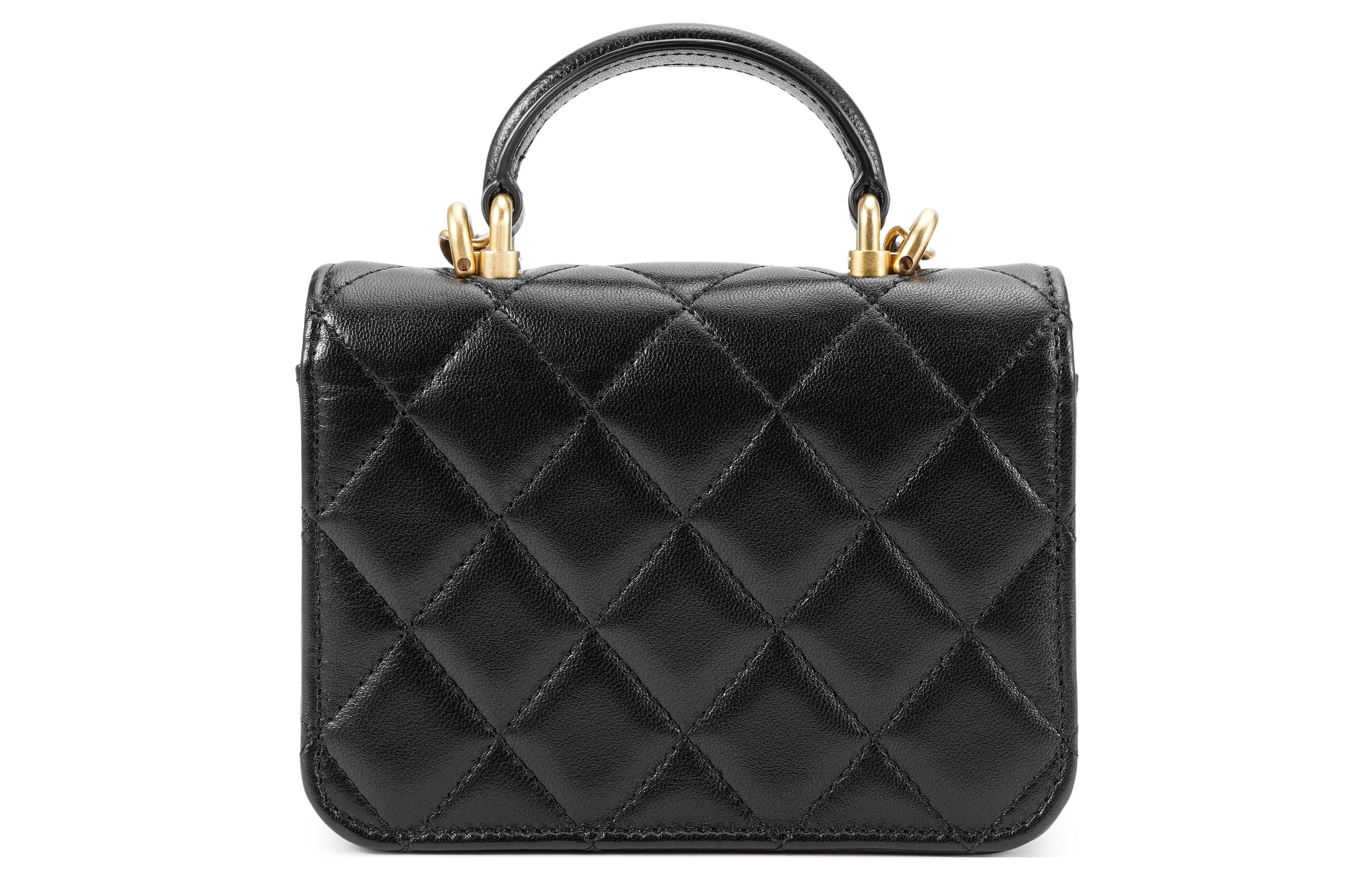 CHANEL Сумка с клапаном из овчины, сумка через плечо, сумка через плечо, мини-женская черная