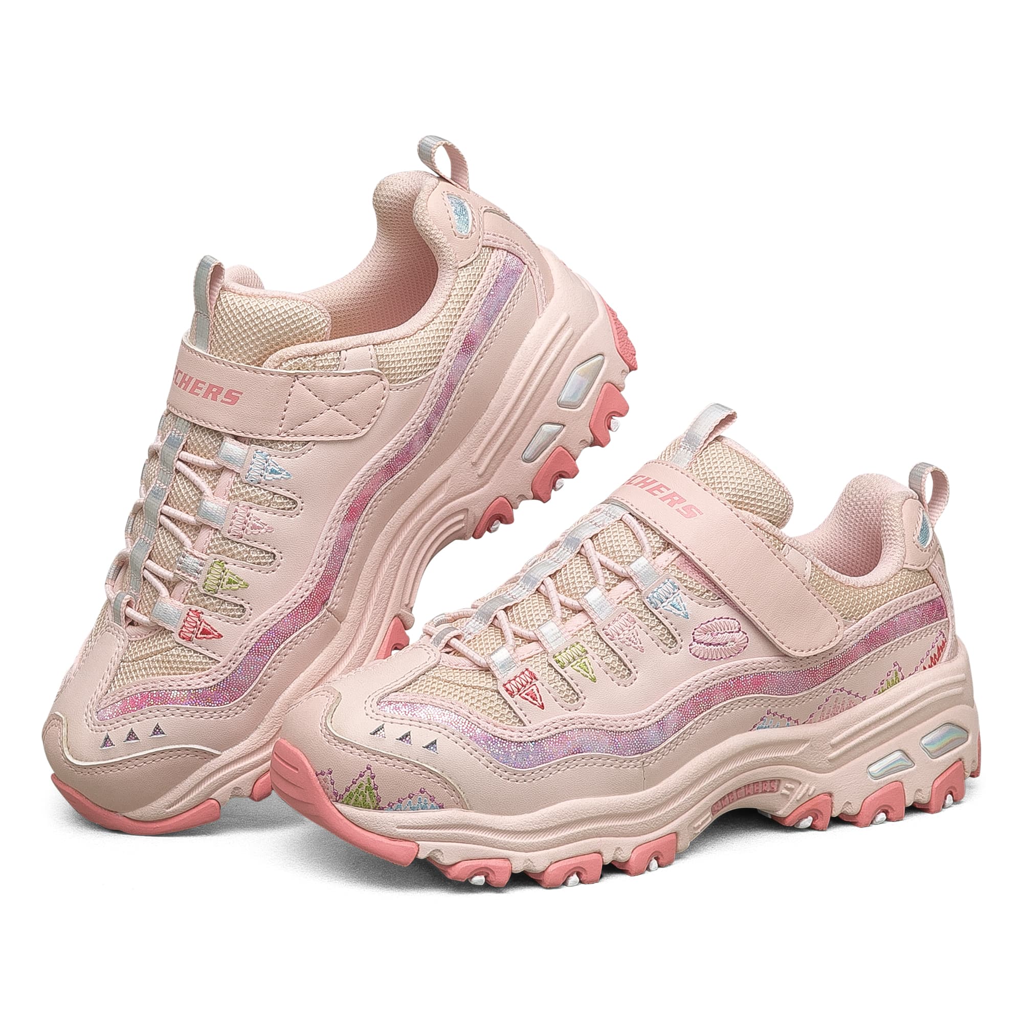 Нескользящие износостойкие низкие кроссовки Skechers для детей, розовые подростковые туфли