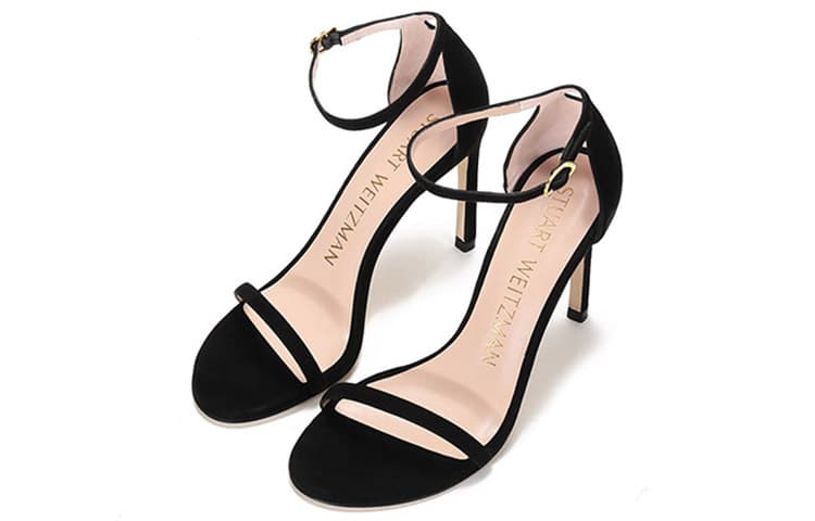 Stuart Weitzman Велюровые босоножки на каблуке