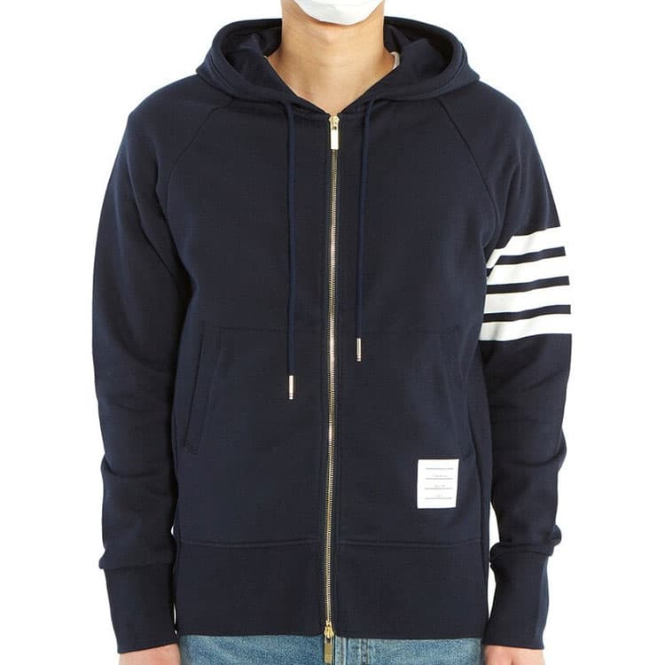 THOM BROWNE Куртка на молнии в полоску с 4 полосками