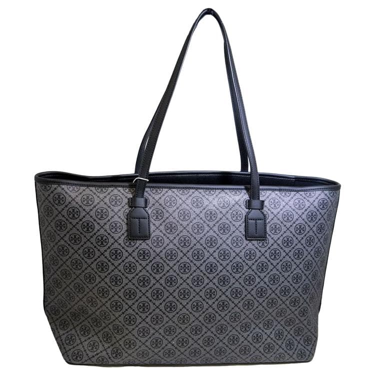 TORY BURCH T Monogram Большая сумка из ПУ холста Сумка для покупок Сумка на плечо Сумка большого размера Женская черная