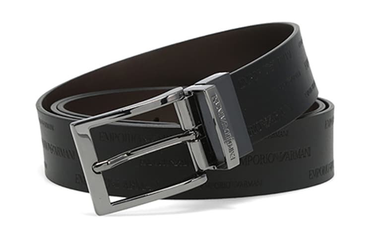 Двусторонний ремень EMPORIO ARMANI с тисненым логотипом