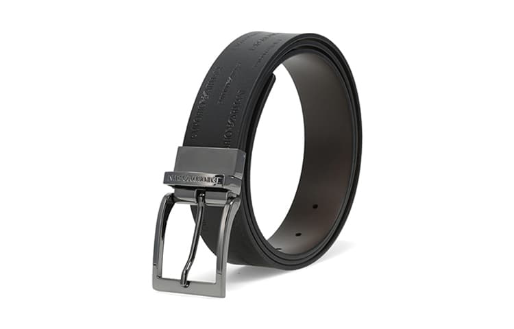 Двусторонний ремень EMPORIO ARMANI с тисненым логотипом