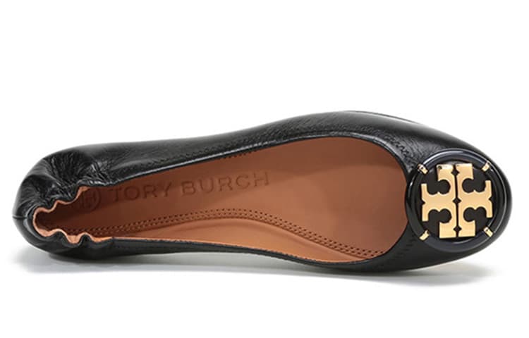 TORY BURCH Minnie Туфли на плоской подошве женские черные