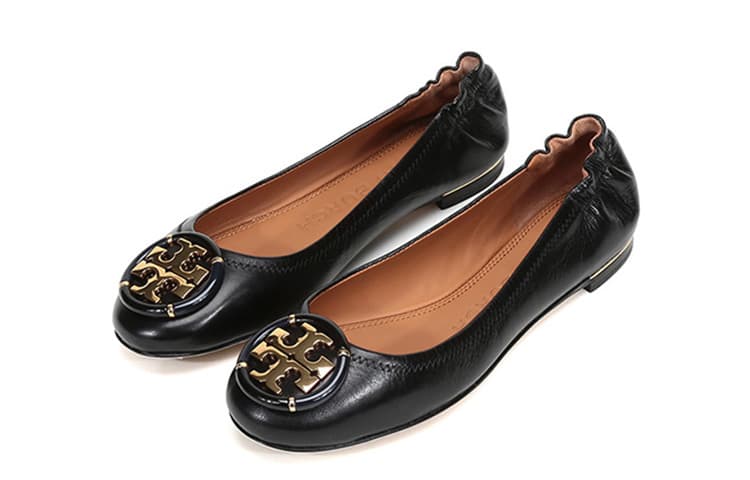 TORY BURCH Minnie Туфли на плоской подошве женские черные