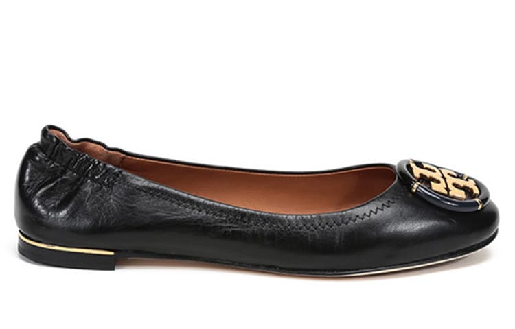 TORY BURCH Minnie Туфли на плоской подошве женские черные