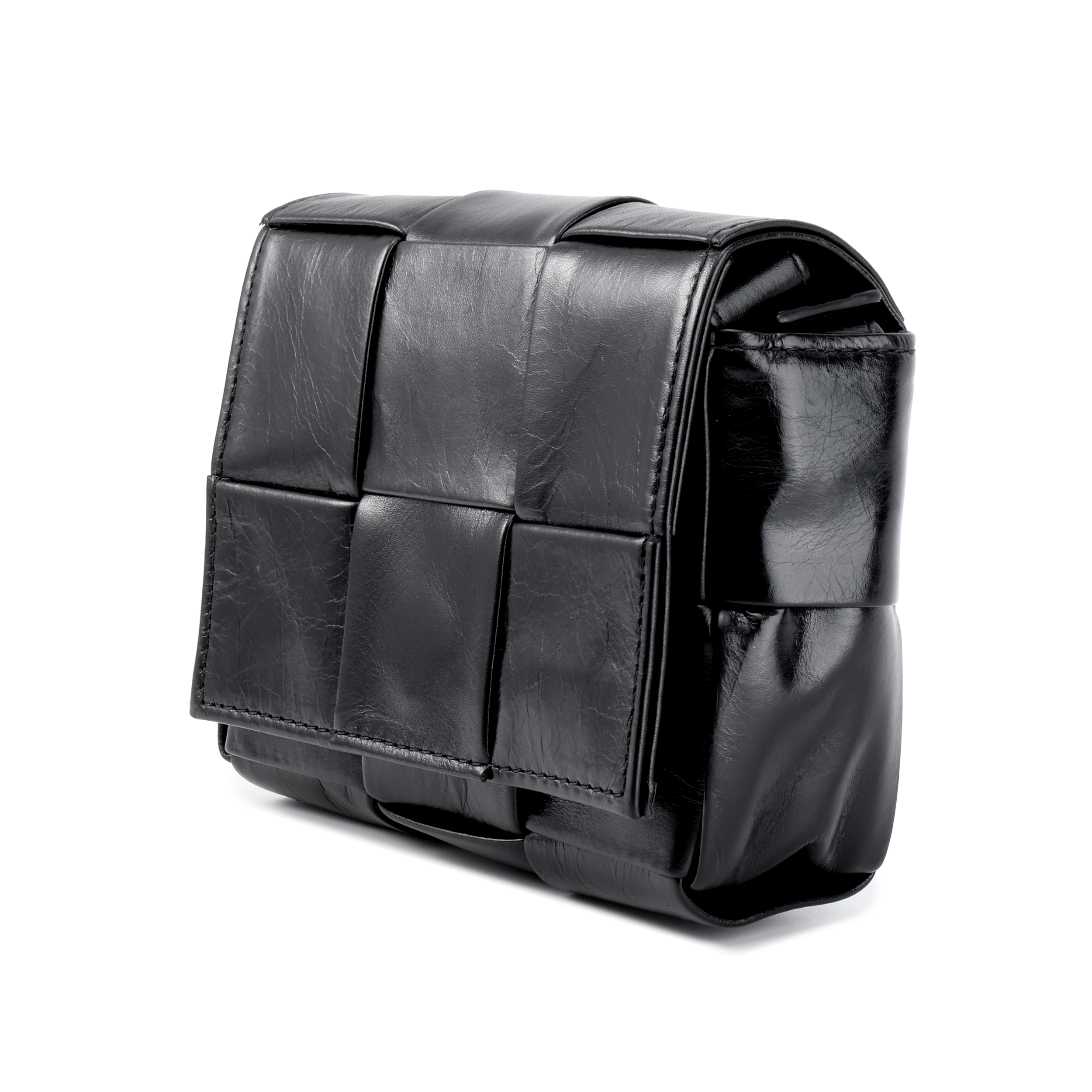 Сумка через плечо Bottega Veneta Candy Cassette Mini Intreccio, черная