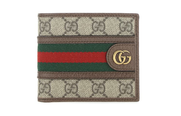 GUCCI Ophidia Canvas With Leather Wallet Men's Ebony/Brown