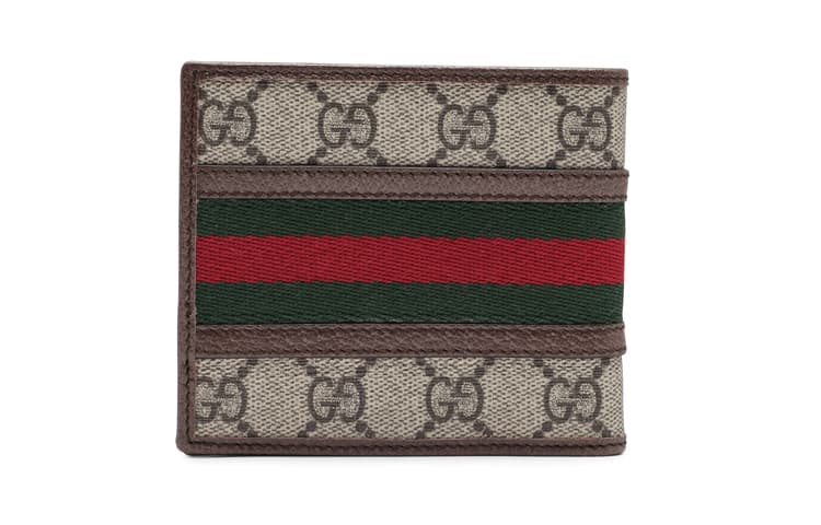 Мужской кошелек GUCCI Ophidia Canvas с кожаным коричневым/черным деревом