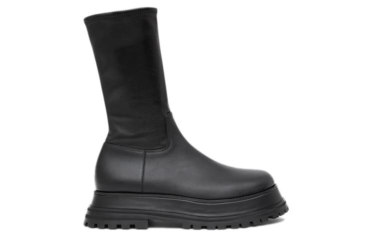 Кожаные ботинки Burberry черные женские