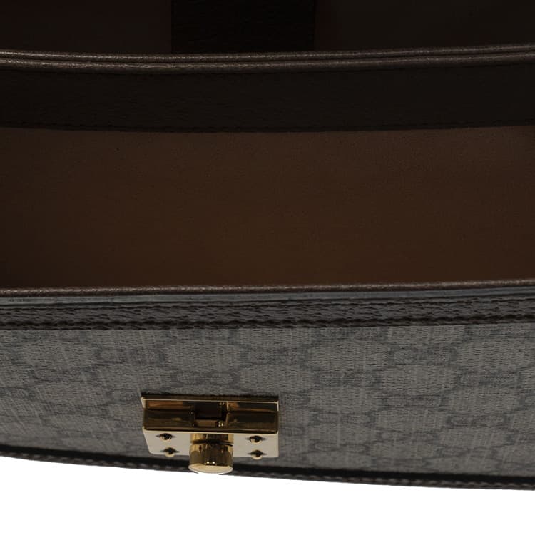 GUCCI Ophidia Холщовая кожаная сумка через плечо Сумка через плечо Малый размер Женская черно-коричневая