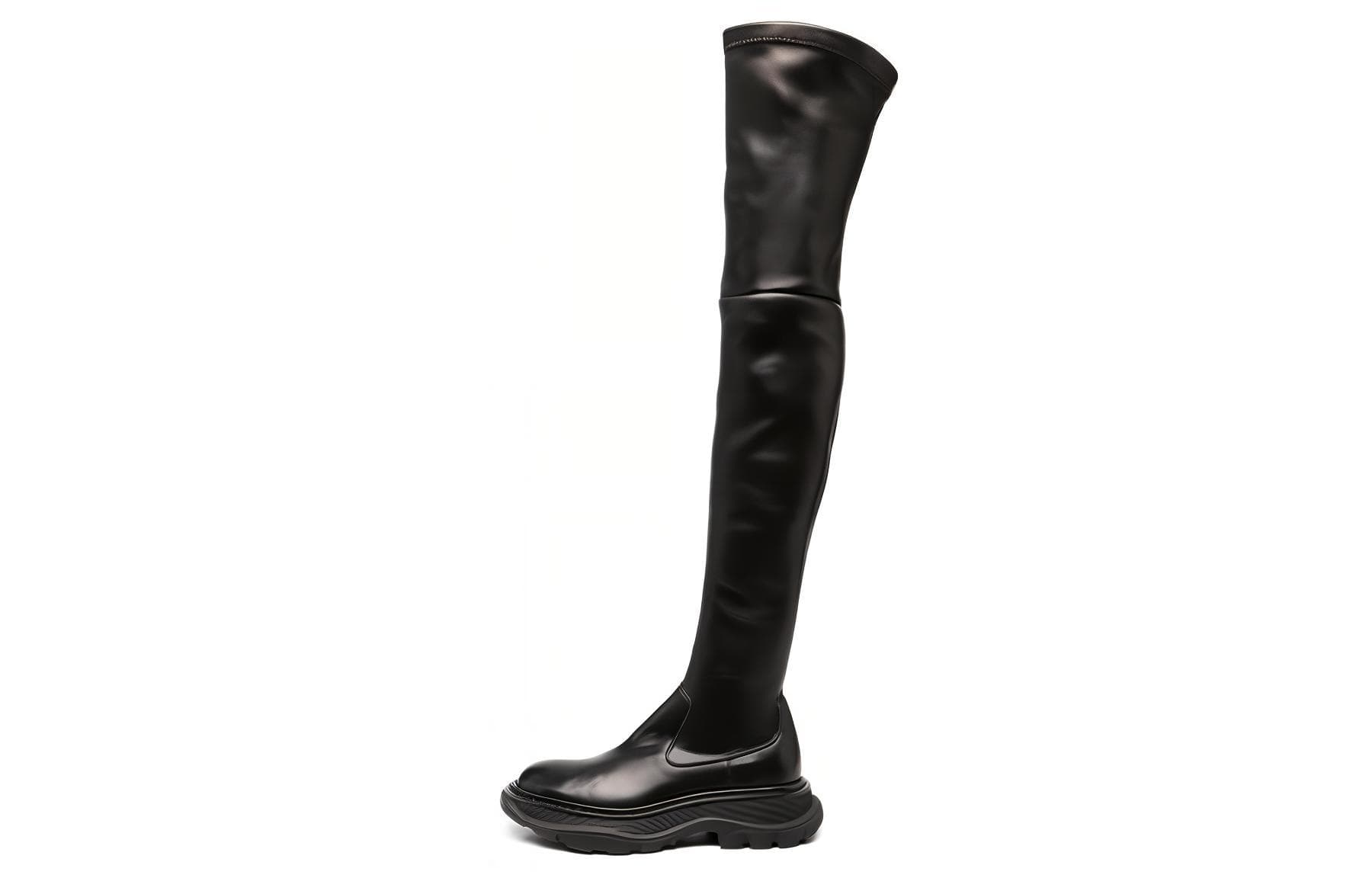 Alexander McQueen Hybrid Lace Up Boot 'Black' Women's