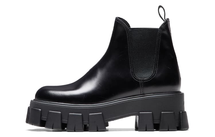 PRADA Monolith Brushed Leather Chelsea Boot 'Black'