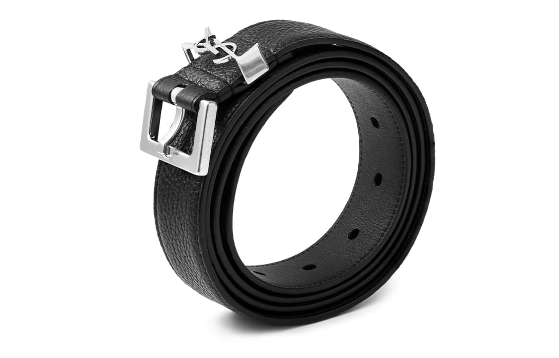 Ремень SAINT LAURENT с металлическим логотипом и монограммой