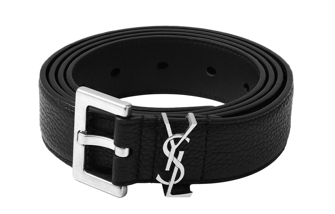 Ремень SAINT LAURENT с металлическим логотипом и монограммой