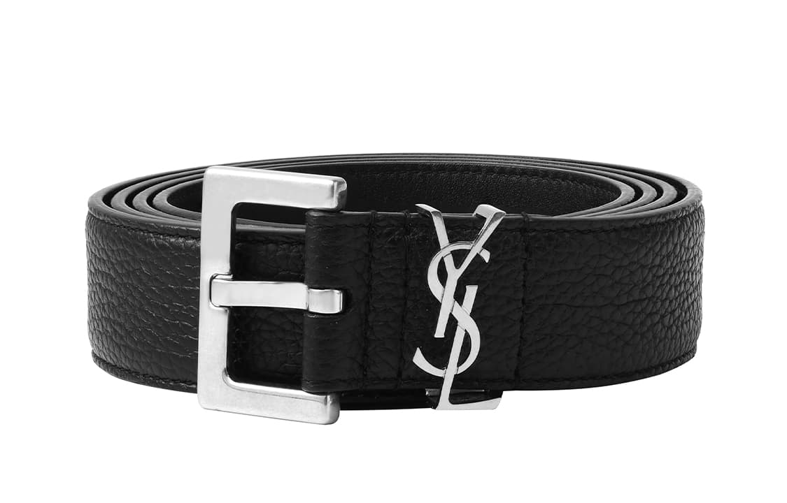 Ремень SAINT LAURENT с металлическим логотипом и монограммой