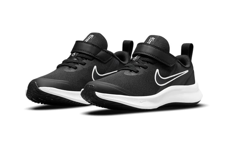 Nike Star Runner 3 Устойчивые к истиранию низкие детские кроссовки для бега черного и белого цвета для детей от 3 до 7 лет