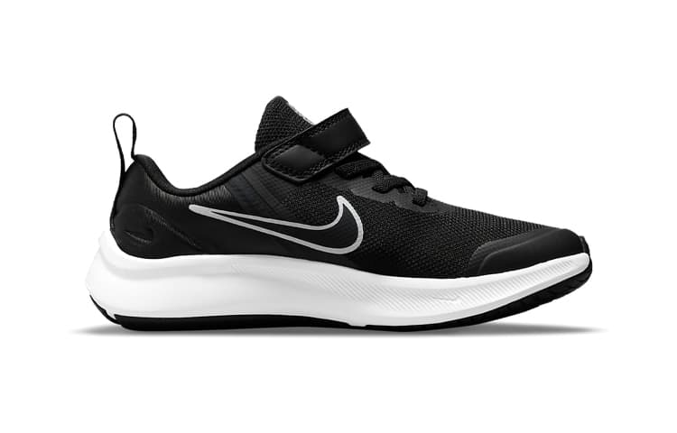 Nike Star Runner 3 Устойчивые к истиранию низкие детские кроссовки для бега черного и белого цвета для детей от 3 до 7 лет
