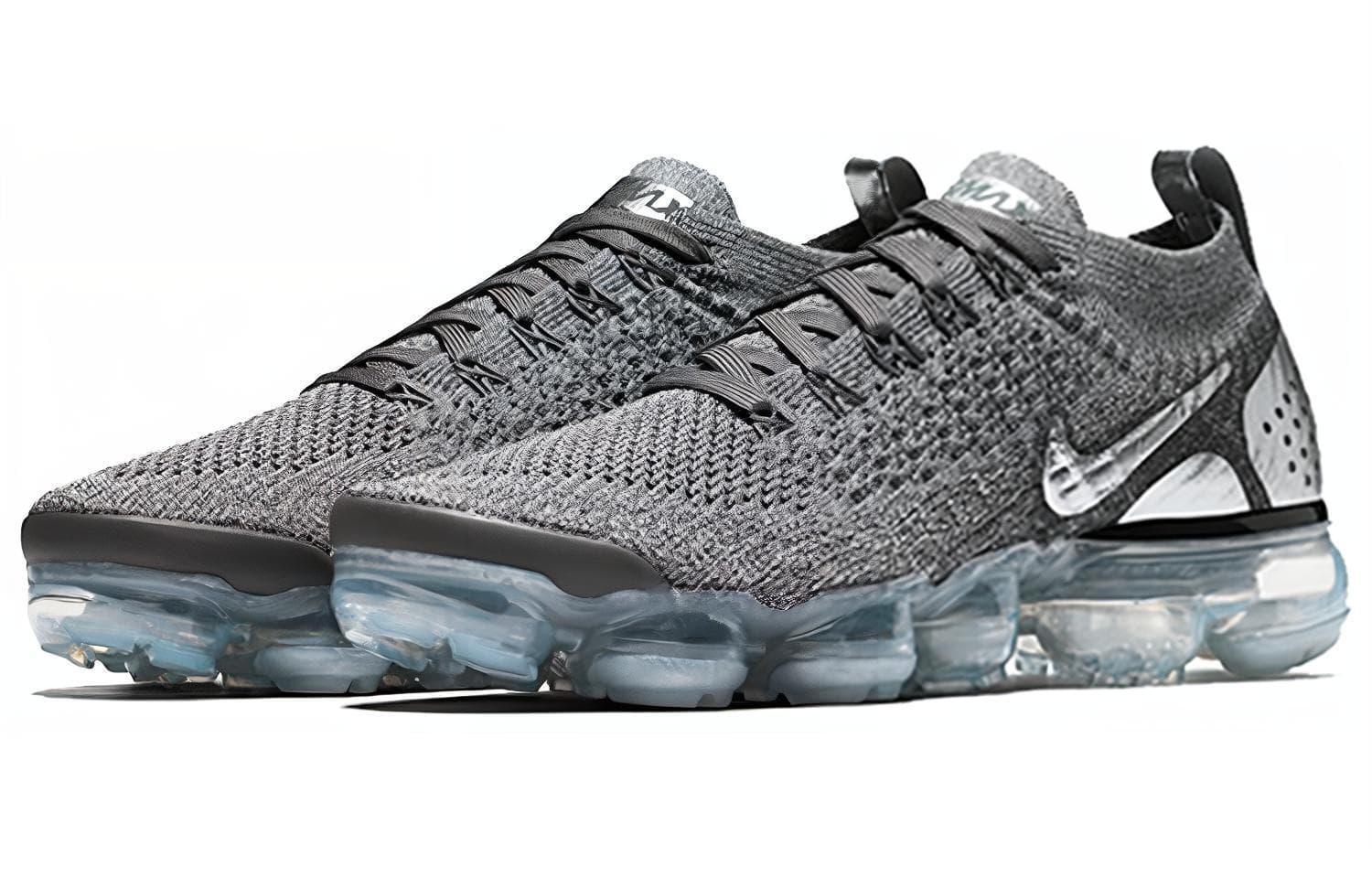 Женские кроссовки Nike Air VaporMax Flyknit 2 темно-серые хромированные