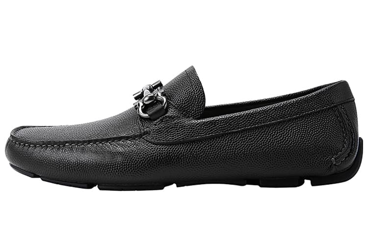 Salvatore Ferragamo Men's Black Gancini Moccasin Brand