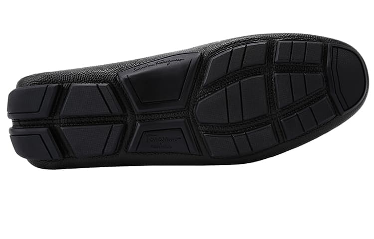 Черные мужские мокасины Salvatore Ferragamo Gancini