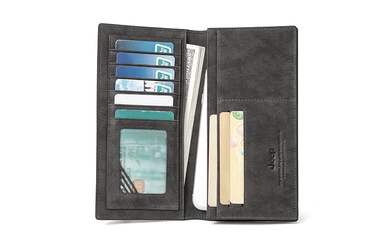 Мужской кошелек из коровьей кожи Jeep, серый