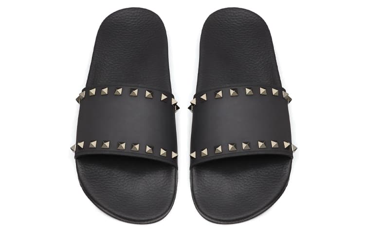Шлепанцы Valentino Rockstud, черная резина