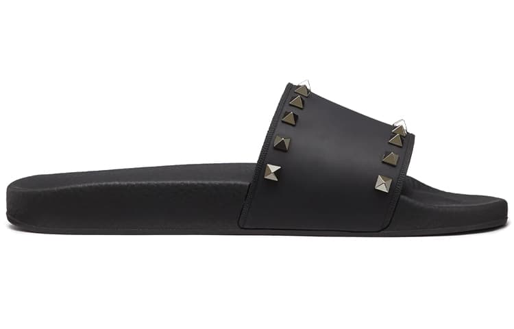 Шлепанцы Valentino Rockstud, черная резина