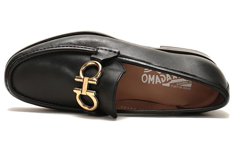 Черные мужские мокасины Ferragamo Gancini