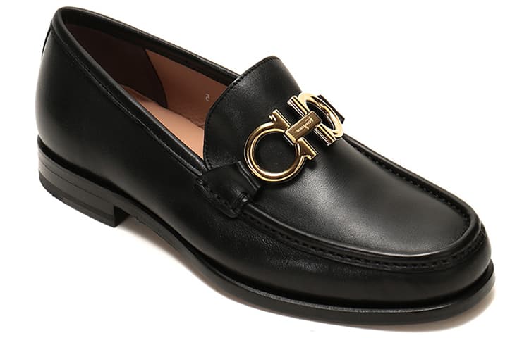 Черные мужские мокасины Ferragamo Gancini