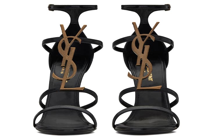 SAINT LAURENT Cassandra Босоножки на каблуке, черные кожаные женские женские