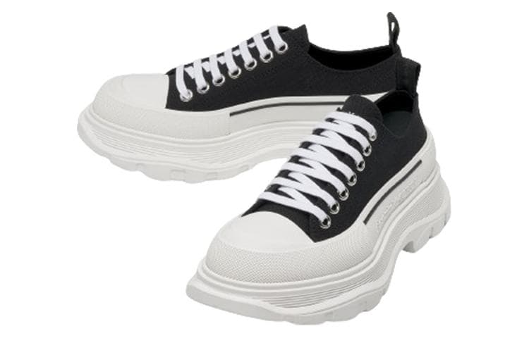 Alexander McQueen Tread Slick на шнуровке, цвет «Черный, белый»