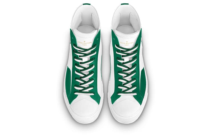 LOUIS VUITTON Кроссовки до щиколотки с татуировкой 'Бело-зеленый'
