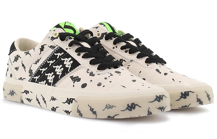 Kappa Износостойкие Нескользящие Низкие Туфли Для Скейтборда Унисекс Белый Черный