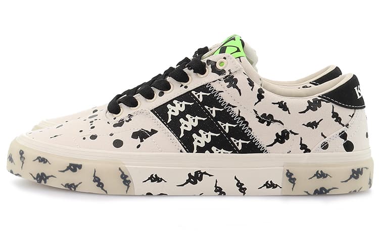 Kappa Износостойкие Нескользящие Низкие Туфли Для Скейтборда Унисекс Белый Черный