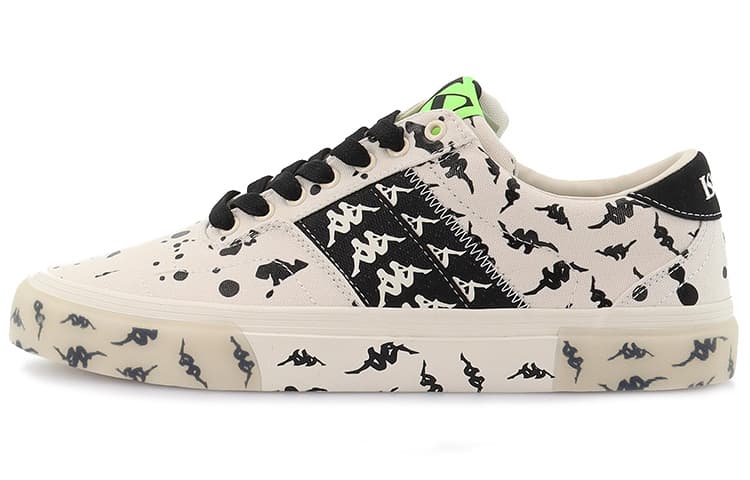 Kappa Wear-Resistant Slip-Resistant Low-Top Skateboard Shoes Unisex White Black