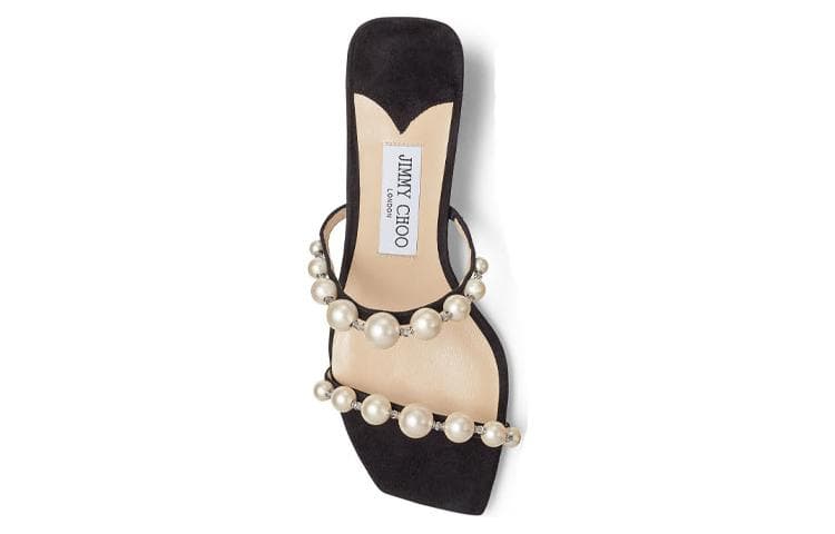 Туфли-мюли Jimmy Choo Amara 45 мм, украшенные жемчугом