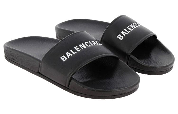 Шлепанцы для бассейна Balenciaga, женские, черно-белые