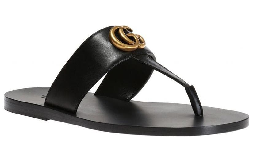 Кожаные сандалии GUCCI с узором GG