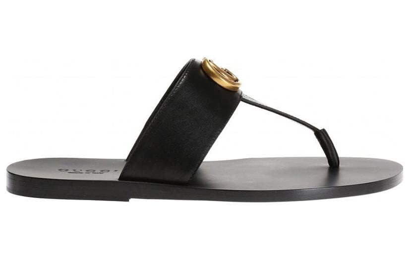 Кожаные сандалии GUCCI с узором GG