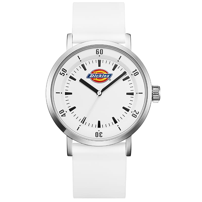 Dickies Wrist Watch Quartz Movement Silicone Strap White Dial Unisex Box Limited Edition