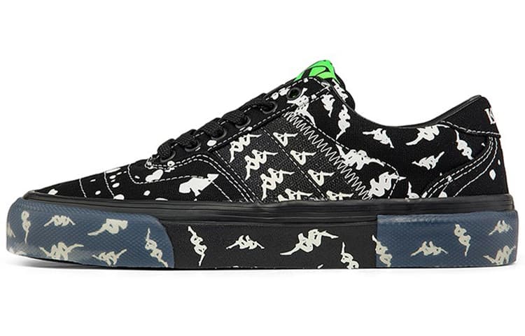 Kappa Low top Skateboard Shoes Unisex Black White Green