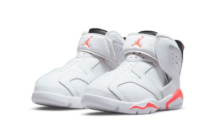 Jordan Air Jordan 6 Little Flex Infrared Mid Top Туфли для малышей Белые для младенцев и малышей